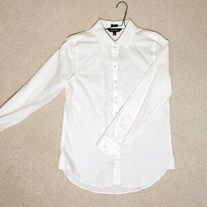 Ellen Tracy | White Button Down Long Sleeve Collar Shirt Top Blouse